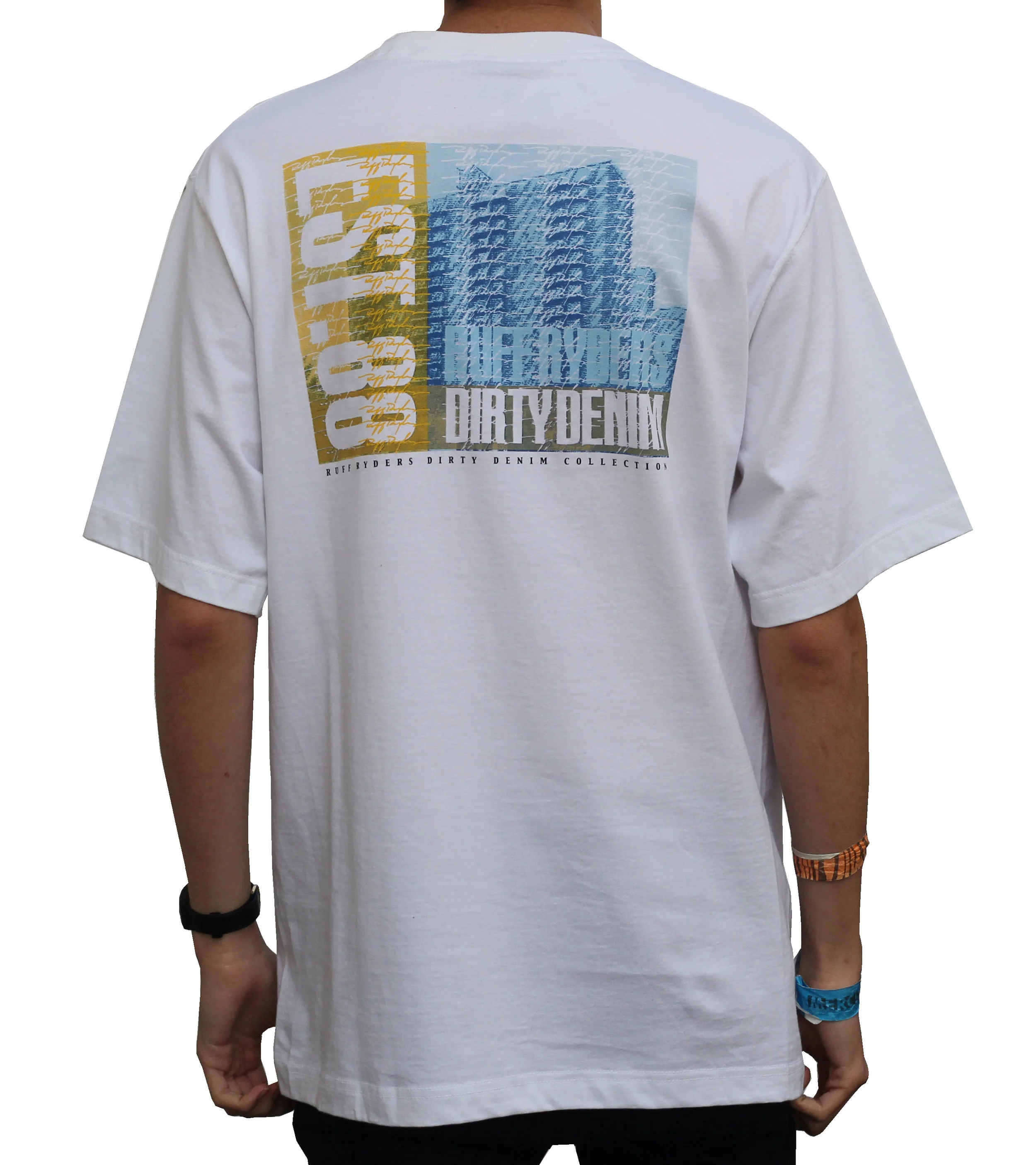 Dirty Denim Ruff Ryders シャツ Ruff Ryders Dirty Denim T Shirt (Size L) NWT — RootsBK